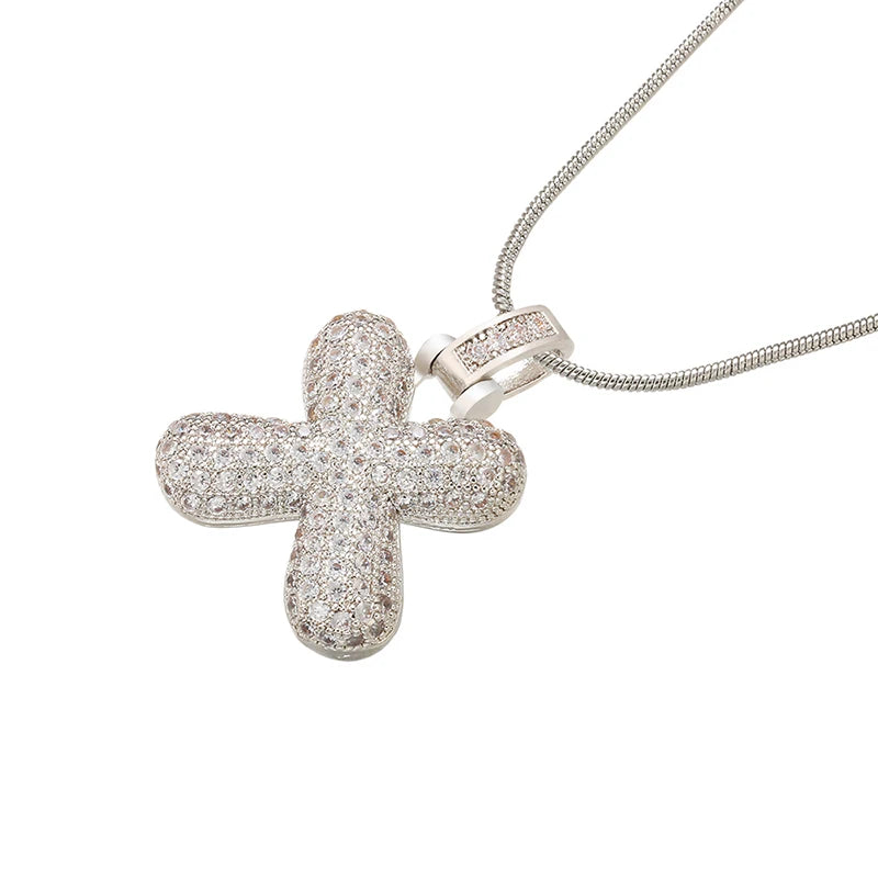 Silver Bubble Initial Letter Necklace | Customizable 26 Letters Pendant Jewelry for W alternate view