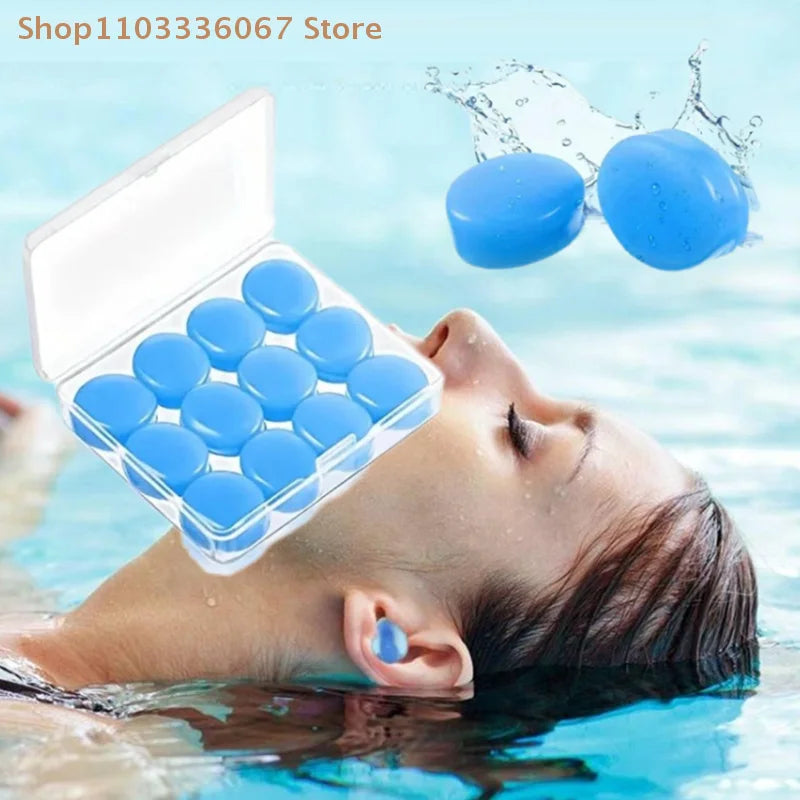 Noise Reduction Swimming Earplugs | Waterproof Silicone Sleep Ear Plugs for Snoring an close-up view