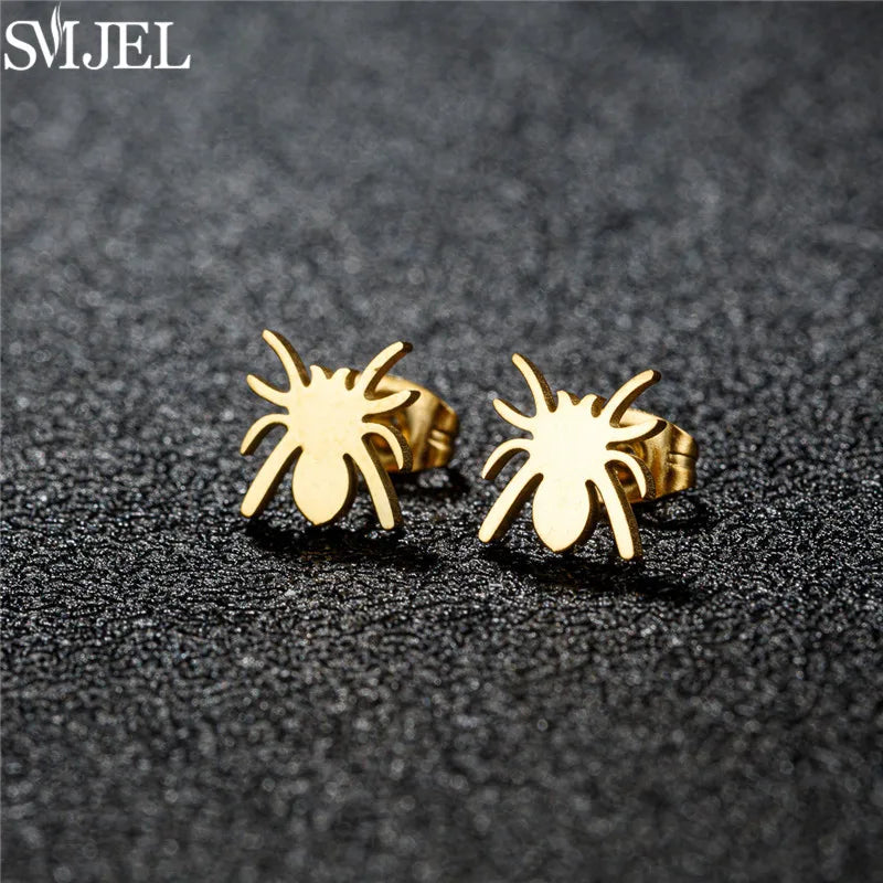 Punk Halloween Earring Black Stainless Steel Ghost Pirate Skull Stud Earrings Women M alternate view