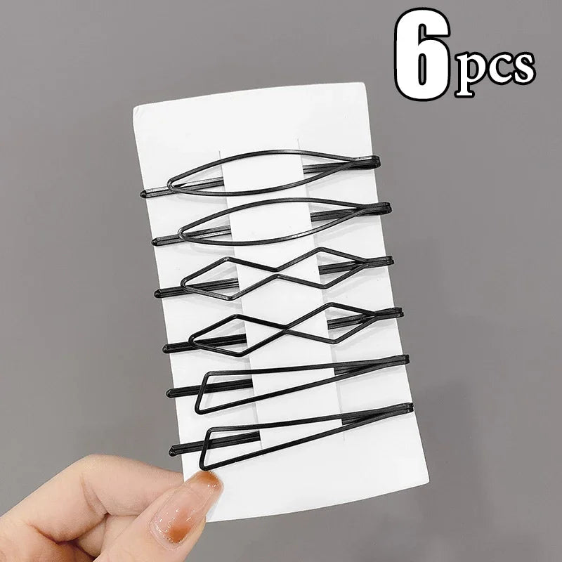 3/12Pcs Black Hair Clips Bobby Pins Wavy Fashion Hairpins Metal Barrettes Invisible B alternate view