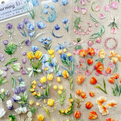 Transparent Flower Stickers Set | 6 Sheets PET Stickers for Scrapbook and Junk Journa alternate view