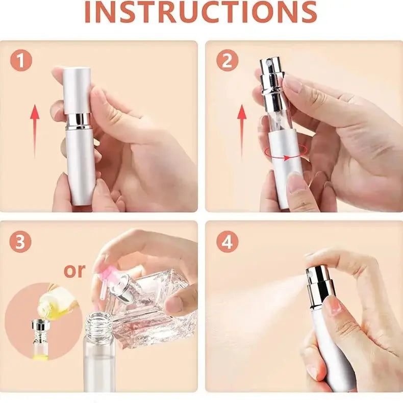 4pcs+4 Accessories 5ml Refillable Portable Mini Perfume Atomizer with 4 Spray Bottles alternate view