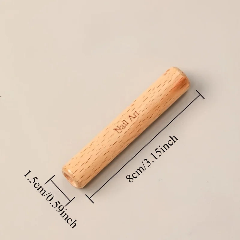 Professional Nail Art Brush Set with Detachable Wooden Grip-Multi-Functional Nail Polish detail view