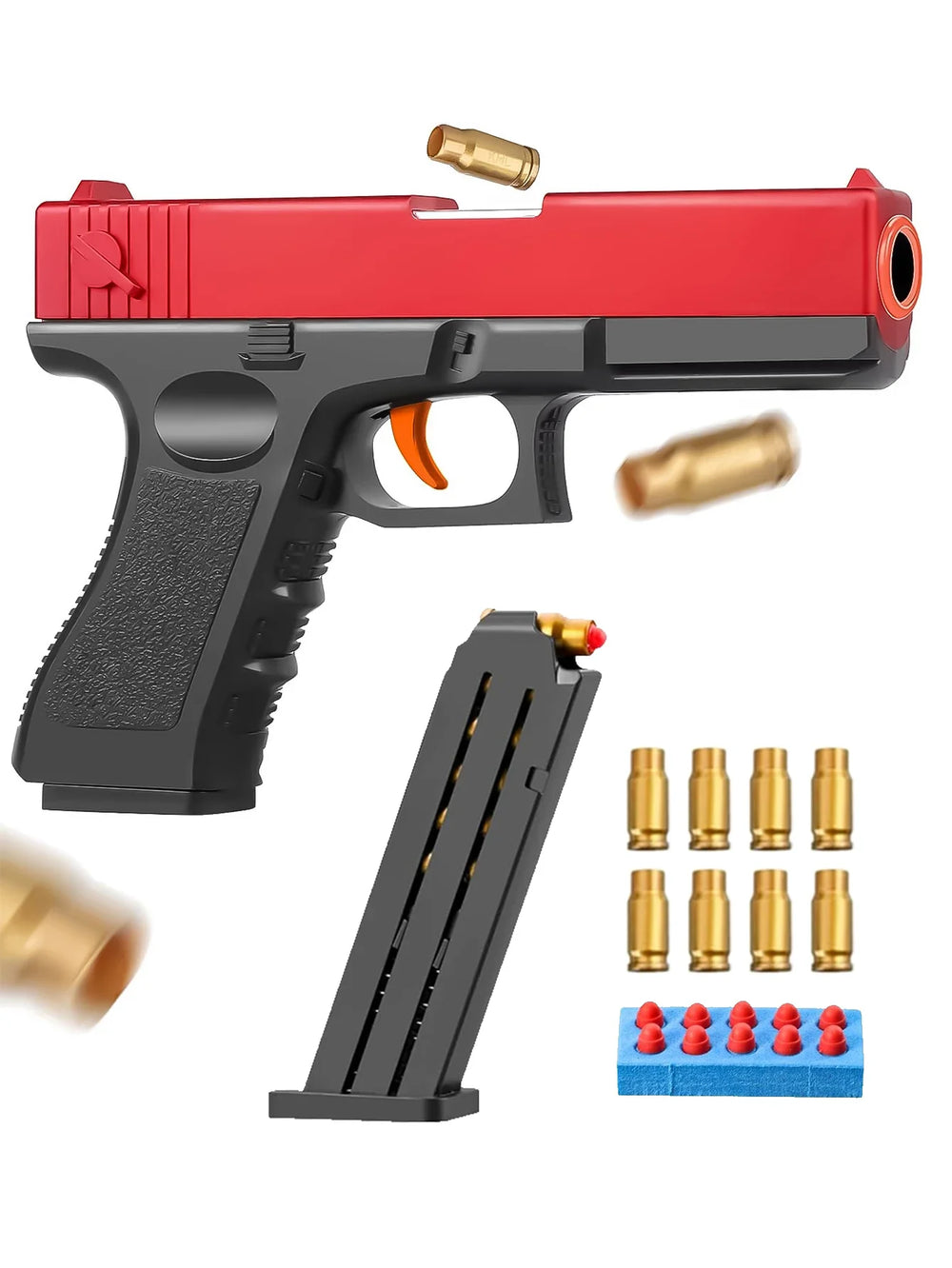 Soft EVA Foam Bullets for Toy Guns | Safe Shell Ejecting Ammo for Kids close-up view