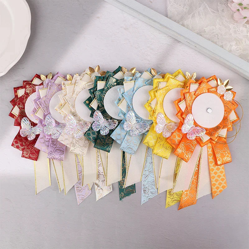 Ribbon Cosplay Ita Bags Rosette Protection Flower Pin Holder, Badge Base Accessories F close-up view