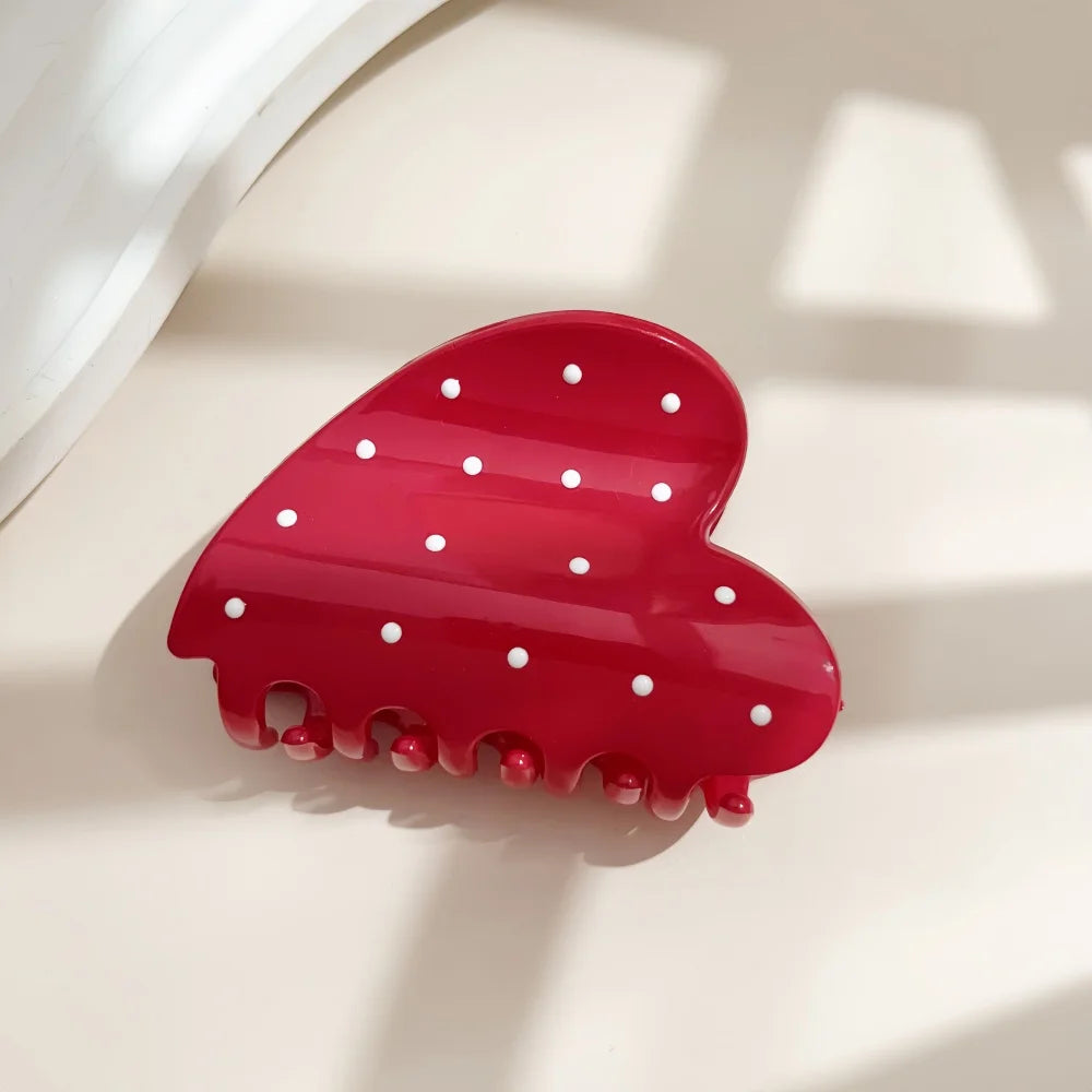 19 Styles Hair Claw Clips for Women Flower Cross Dots Heart Geometric Chic Barrette additional angle