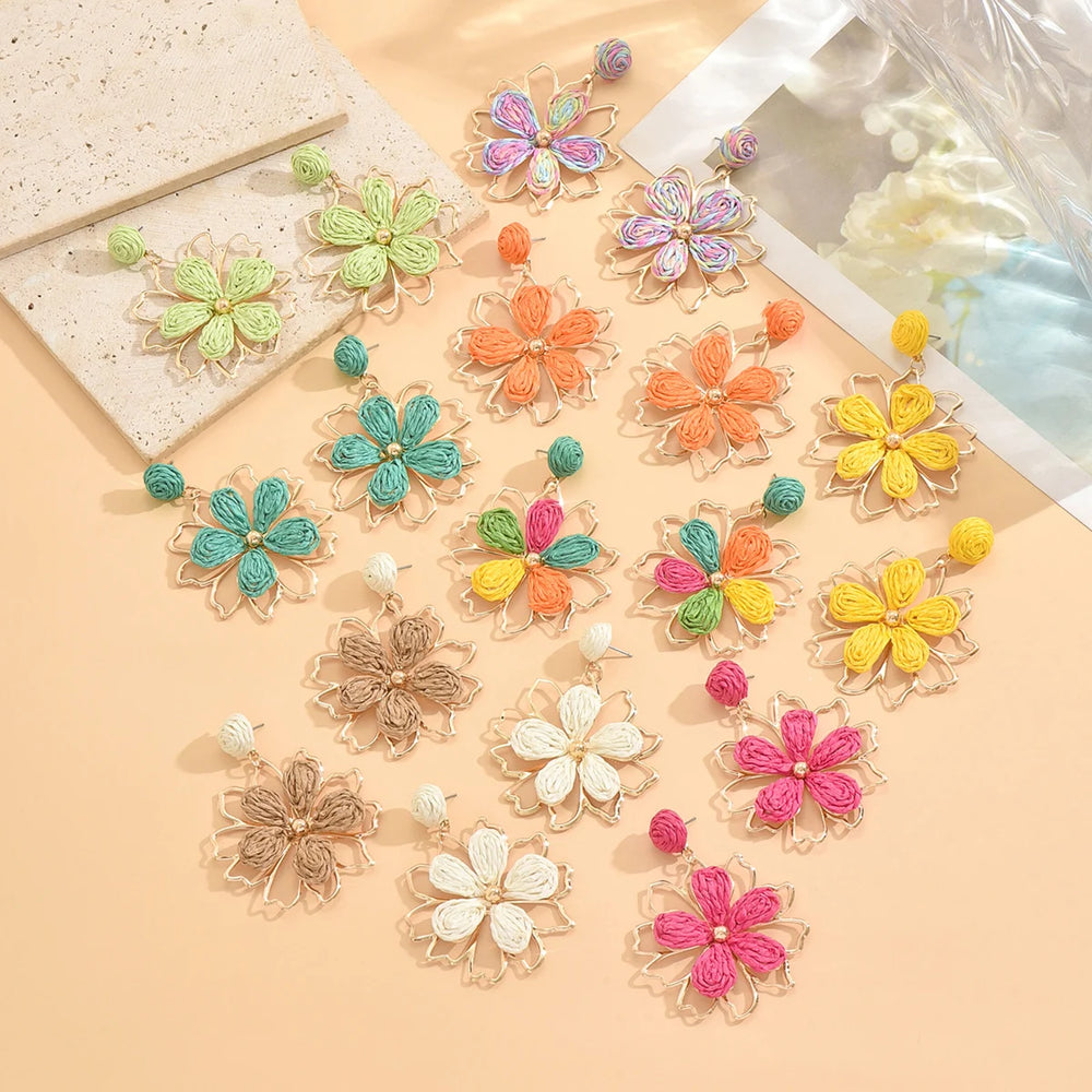 Bohemian Flower Drop Earrings | Handmade Summer Jewelry for Women alternate view