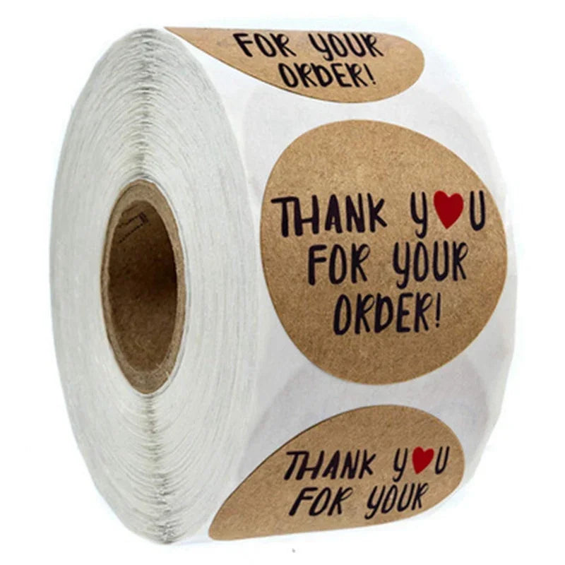 500pcs handmade with Love Stickers Baking label wedding sticker party label decoration close-up view
