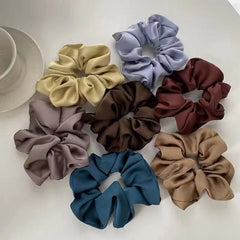 1pcs Women Silk Satin Scrunchies Korean Ladies Girls Elastics Hair Band Ponytail Hold Ha detail view