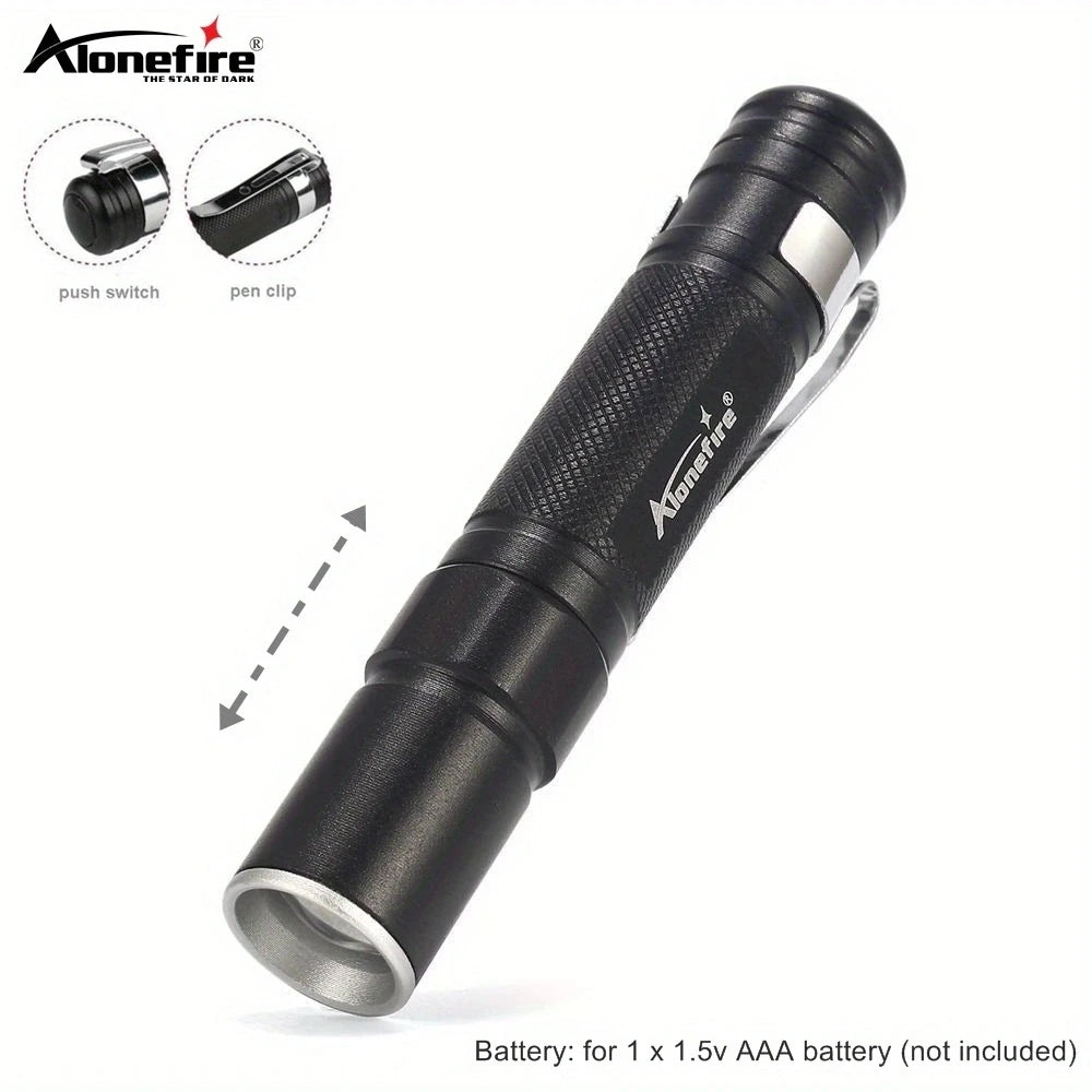 Alonefire 3W XPE LED Mini Penlight Flashlight | Portable Zoom Pocket Torch alternate view