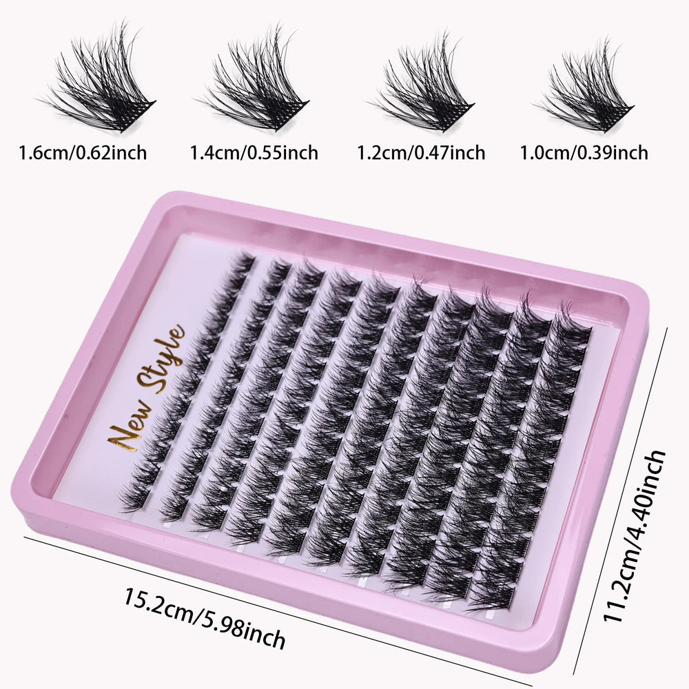 Lash Clusters D Curl Individual Lashes Fluffy Volume DIY Eyelash Extensions Thick Clus close-up view