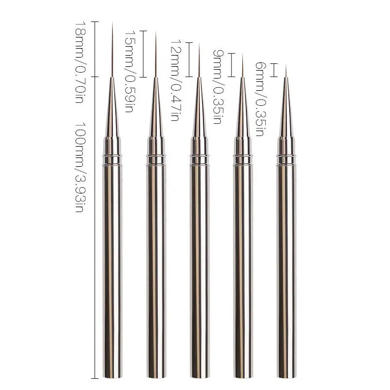 Nails Art Liner Brushes Striping Drawing Elongated Lines Painting 6/9/12/15/18mm Nail alternate view