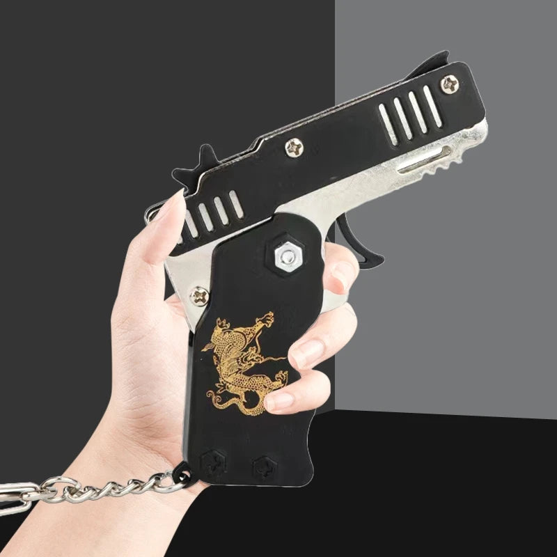 Folding Rubber Band Toy Gun | Elastic Pistol for Kids Outdoor Play detail view
