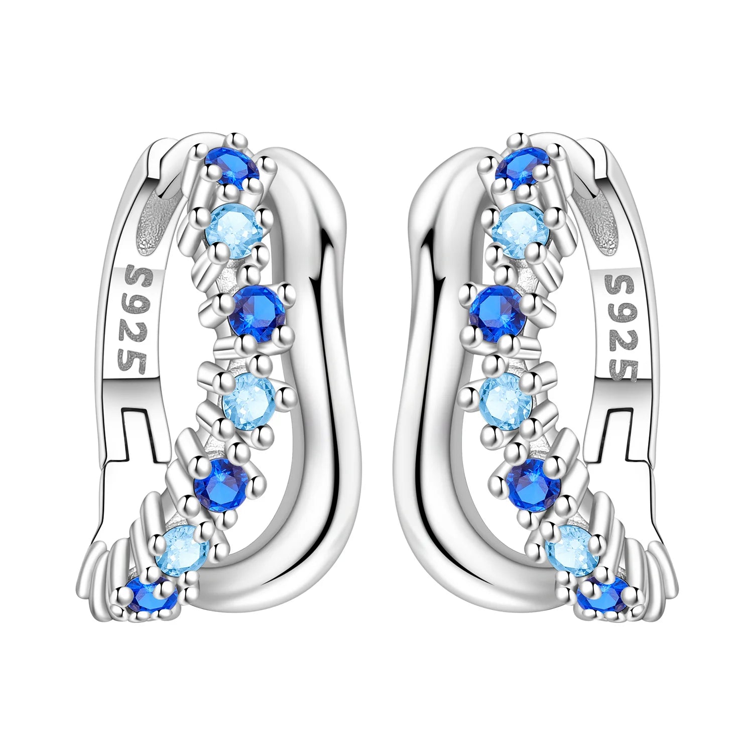 PANPOKI S925 Sterling Silver Purple Zircon Series Earrings Hoop Earrings For Women Je lifestyle view