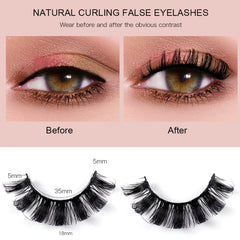 4 Pairs Lashes D Curl Russian Lashes 3D Mink Eyelashes Reusable Fluffy Russian Strip Lashes eyelashes extensions