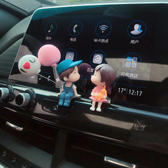 Cute Cartoon Couples Car Ornament Romantic Figurines Gifts detail view