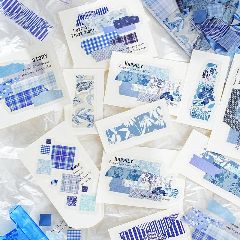 Fragmented Verse Patchwork Fabric PET Sticker Pack | 120pcs DIY Craft Stickers lifestyle view