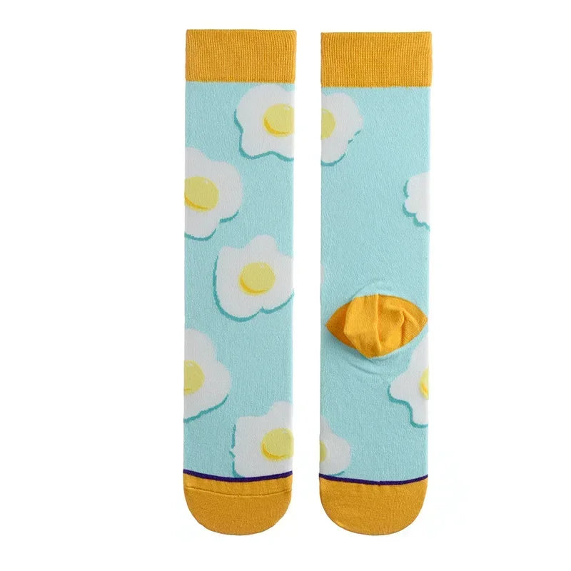 1 Pair Canvas Lattice Plant Art Funny Socks Women Novelty Abstract Cute Socks Women J alternate view