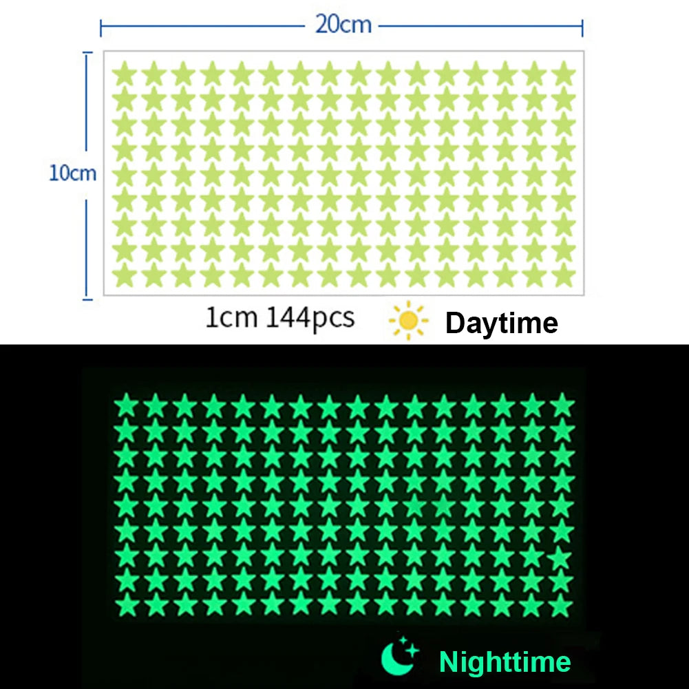 Glow In The Dark 3D Stars Moon Wall Stickers | Creative Luminous Room Decor alternate view