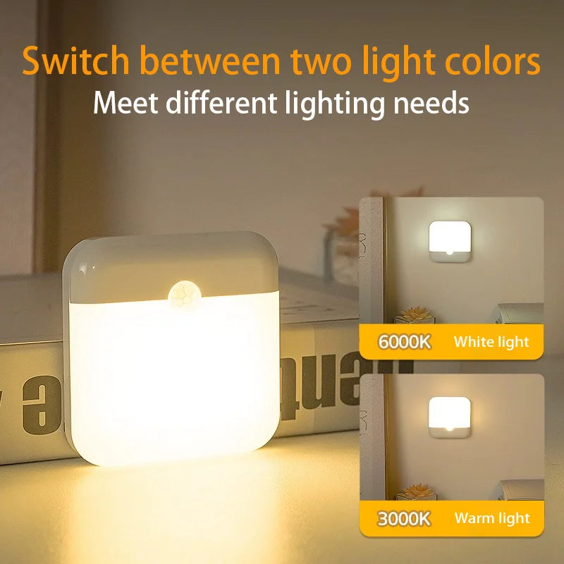 LED Motion Sensor Light Wireless LED Night Light Type C Rechargeable Night Light Cabin close-up view