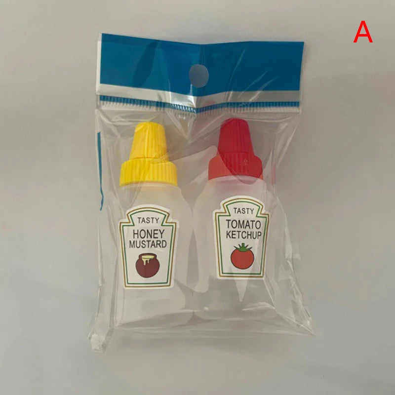 1-6Pcs Mini Seasoning Sauce Bottle Portable Tomato Ketchup Bottle Salad Dressing Co additional angle