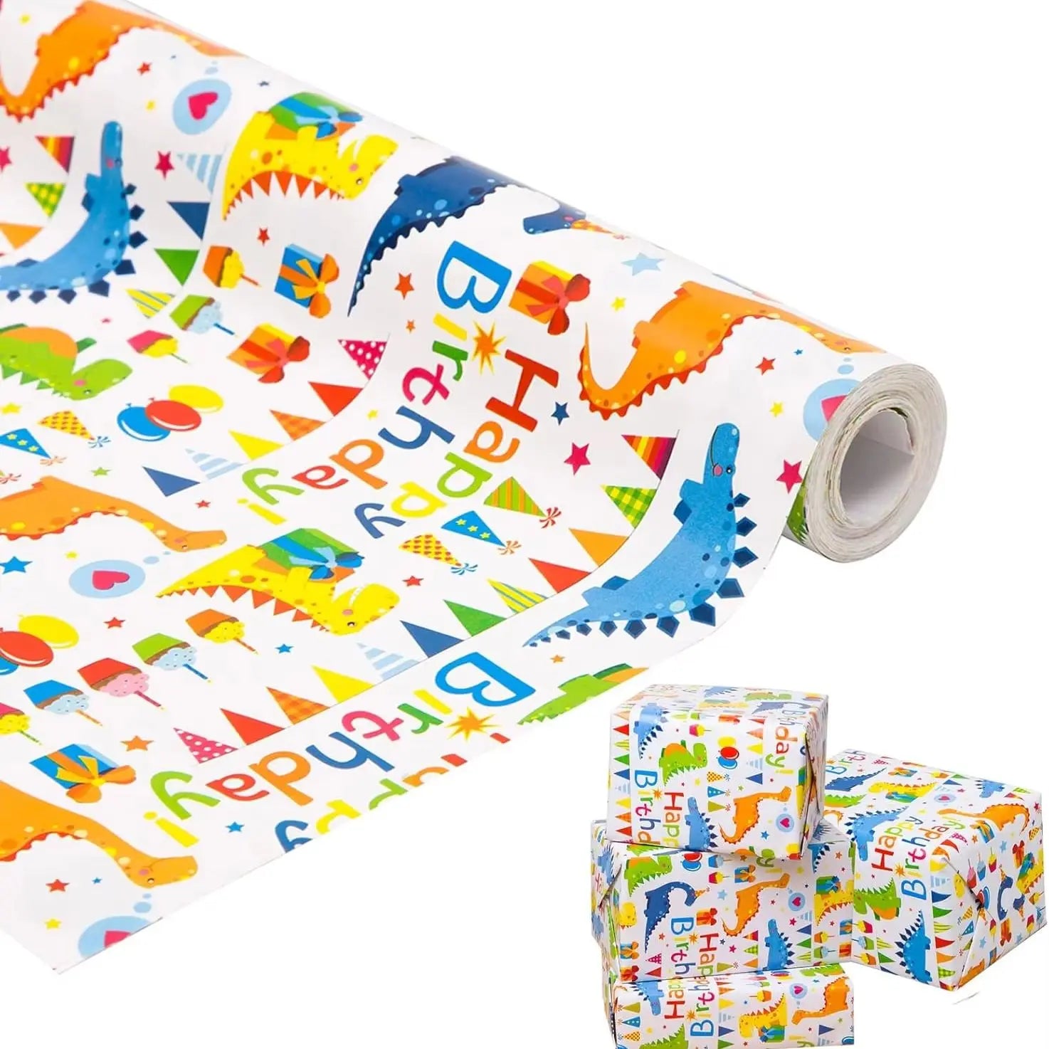 1 Roll 17 Inch X 32.8 Feet Birthday Wrapping Paper,Birthday Gift Wrapping Paper,Wrapp alternate view