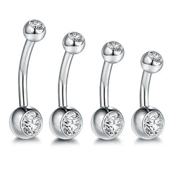 1Pcs G23 Titanium 14G Gold Color Belly Button Rings, Navel Nombril Piercing CZ Gem 6/8/1 detail view
