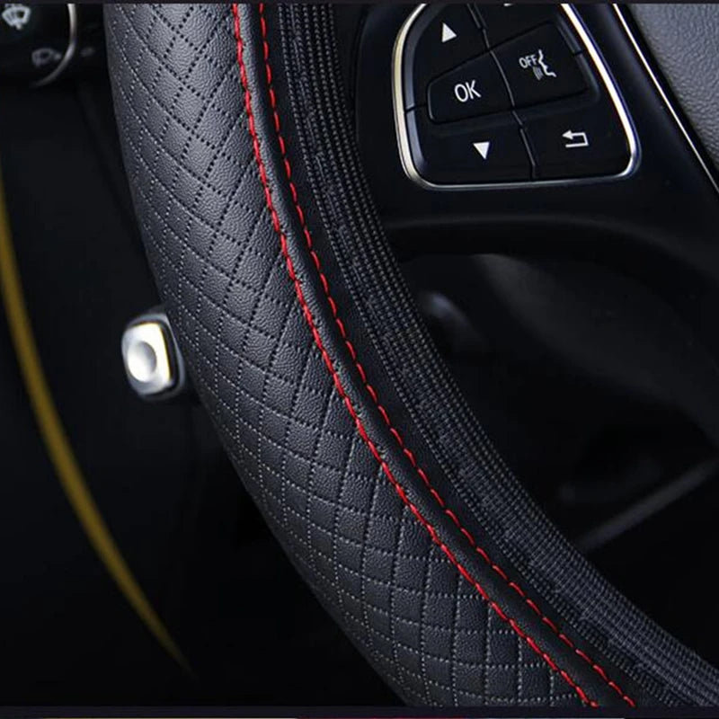 Universal Steering Wheel Cover Micro Fiber Leather 37/38cm Non-Slip lifestyle view