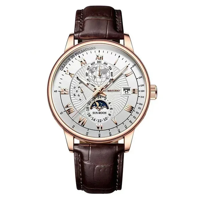 2026 Luxury Men's Sport Watch | Waterproof Luminous Leather Quartz Wristwatch alternate view