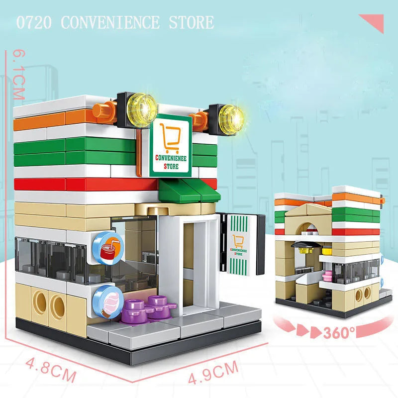 Stackable Building Blocks Toy 8 Pieces | City Street View Set for Kids additional angle