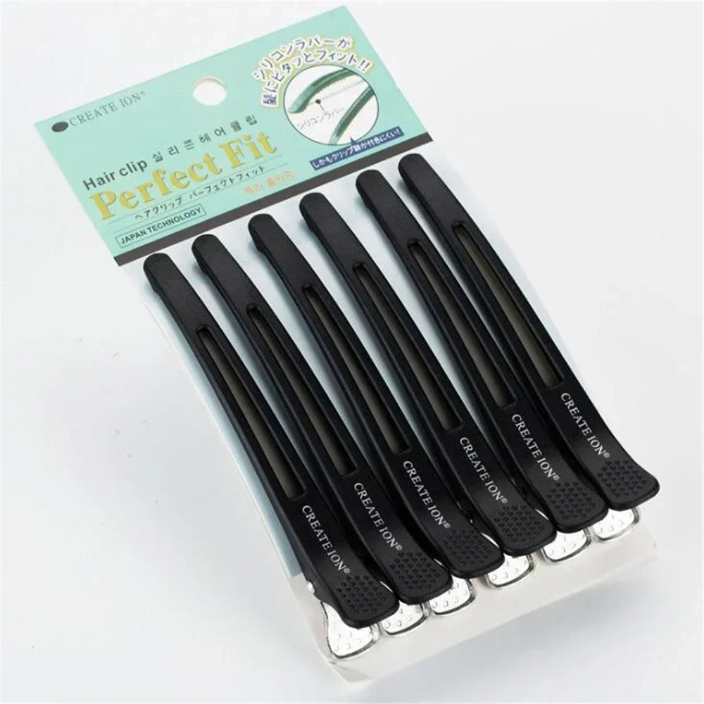 6Pcs Alligator Hair Clip Plastic Nonslip Hairpin Black Pink Durable Hair Clamp Hairdressing Styling Accessories for Woman Man