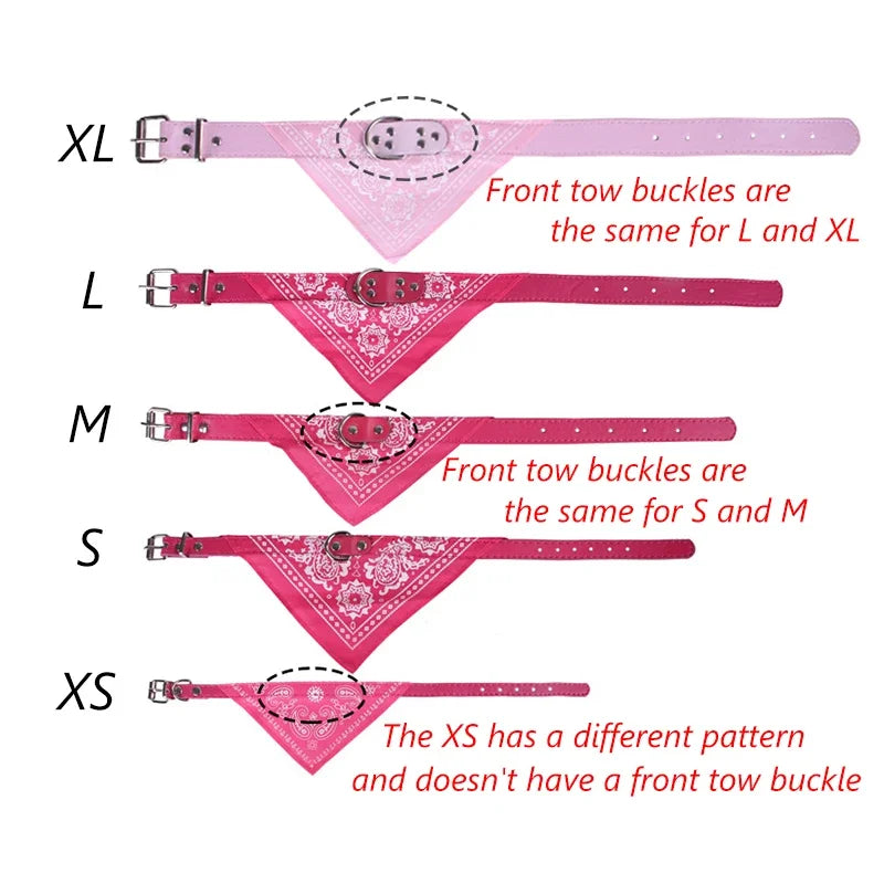 PU Cat Dog Collar with Scarf for Small Medium Dogs Chihuahua Corgi Puppy Adjustable additional angle
