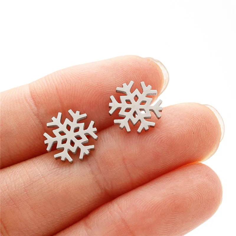 Multiple Stainless Steel Flower Stud Earrings Women Korean Daisy Mandala Rose Lotus Ea close-up view