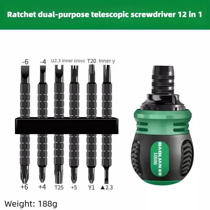 Ratchet Screwdriver Set with Multifunctional Adjustable Bits | Precision Hand Tool Kit detail view
