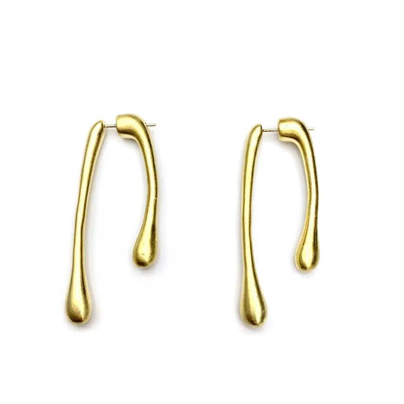 Metal Water Drop Long Pendant Earrings lifestyle view