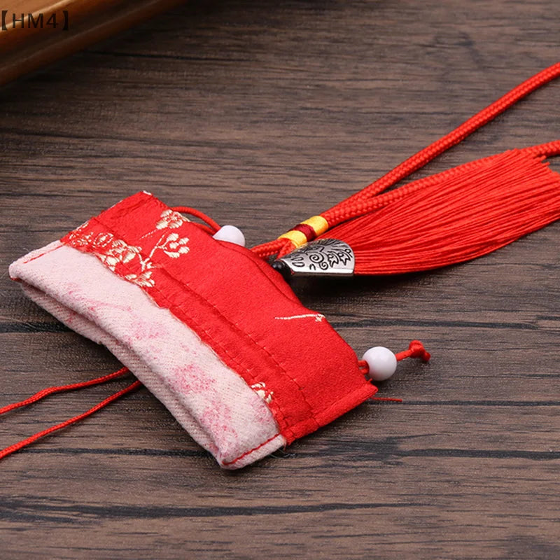 Chinese Style Embroidery Tassel Gift Pouch | Lotus Scented Sachet Bag additional angle