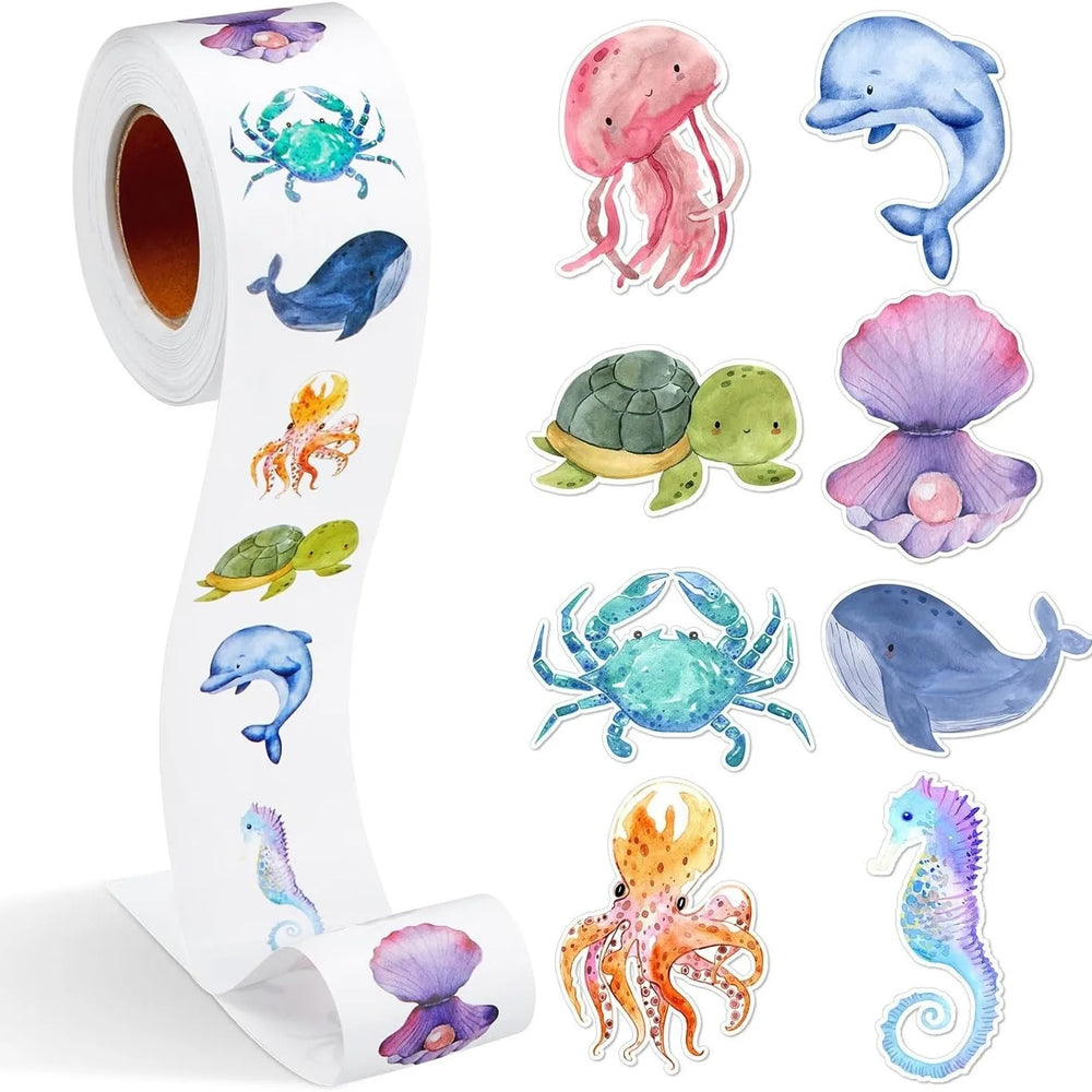 100-500 Animal Stickers Roll | Small Decorative Labels for Photocards and Gifts lifestyle view
