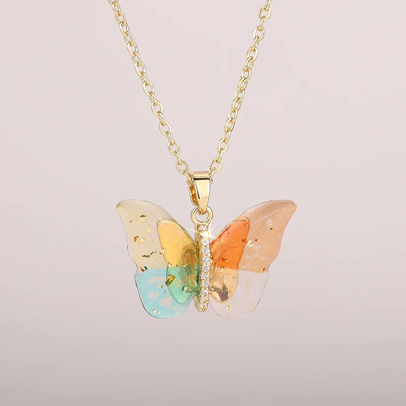 Huitan Butterfly Pendant Necklace for Women Fashion Party Daily Cute Animal Accessories detail view