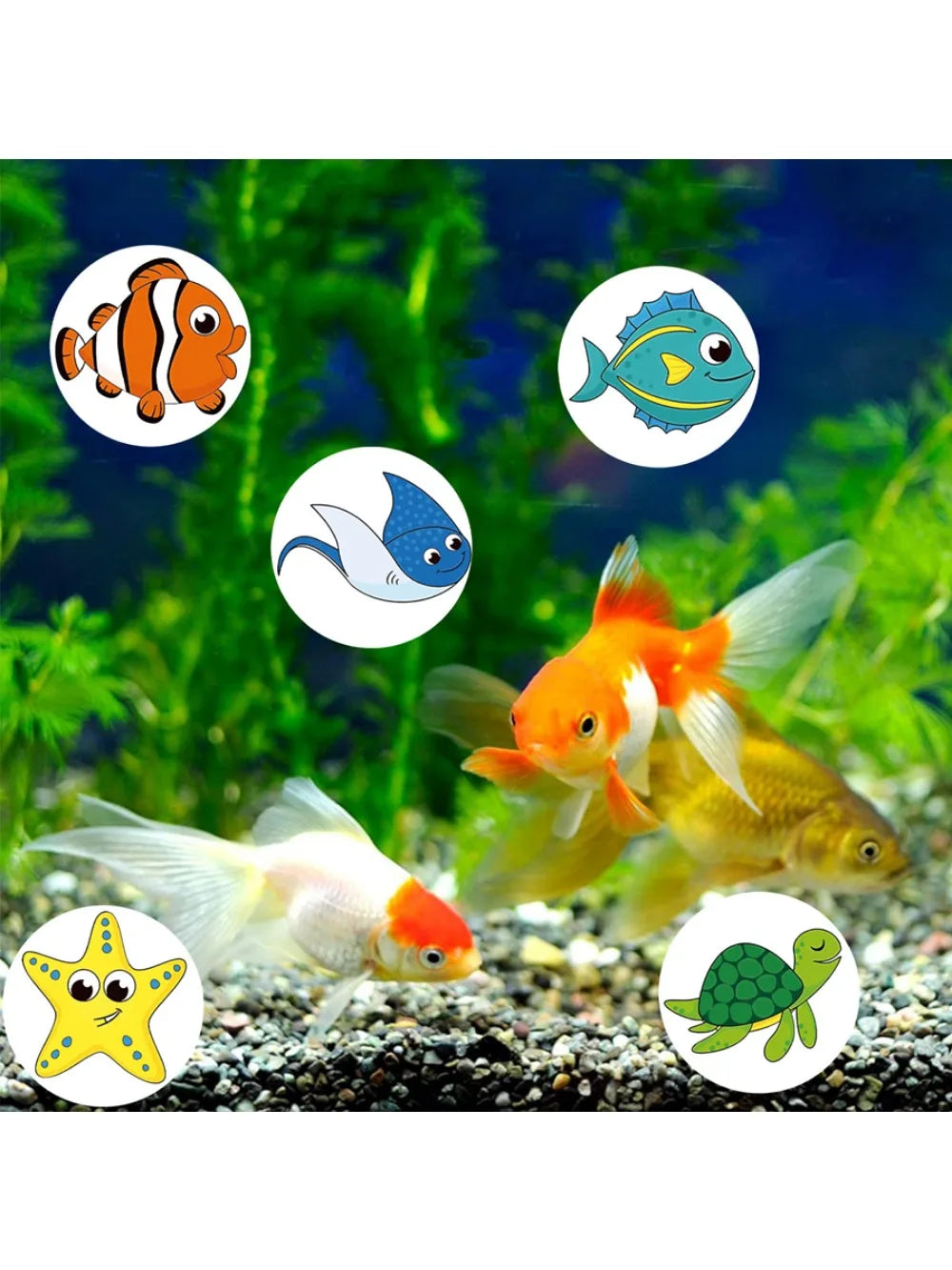 500 Cute Sea Animal Stickers for Kids Reward Labels | Encouragement Sticker Roll detail view