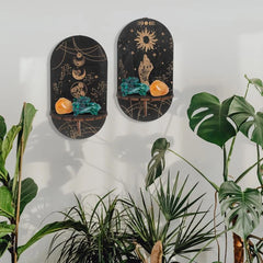 Wooden Crystal Shelf Display Stand | Bohemian Wall Rack for Stones and Jewelry alternate view