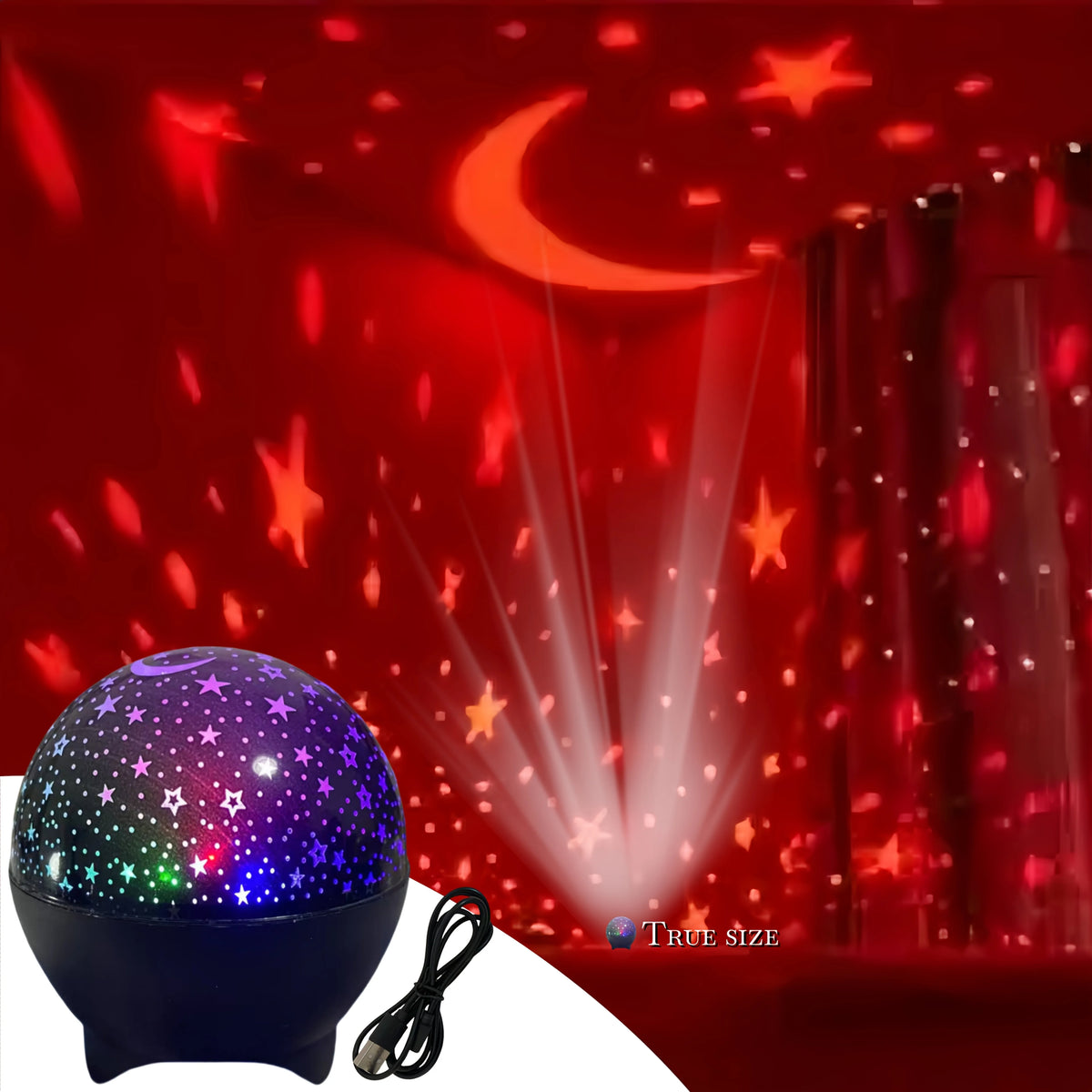 Starry Sky Projector Light | 7-Mode LED Night Light for Kids Room Decor additional angle