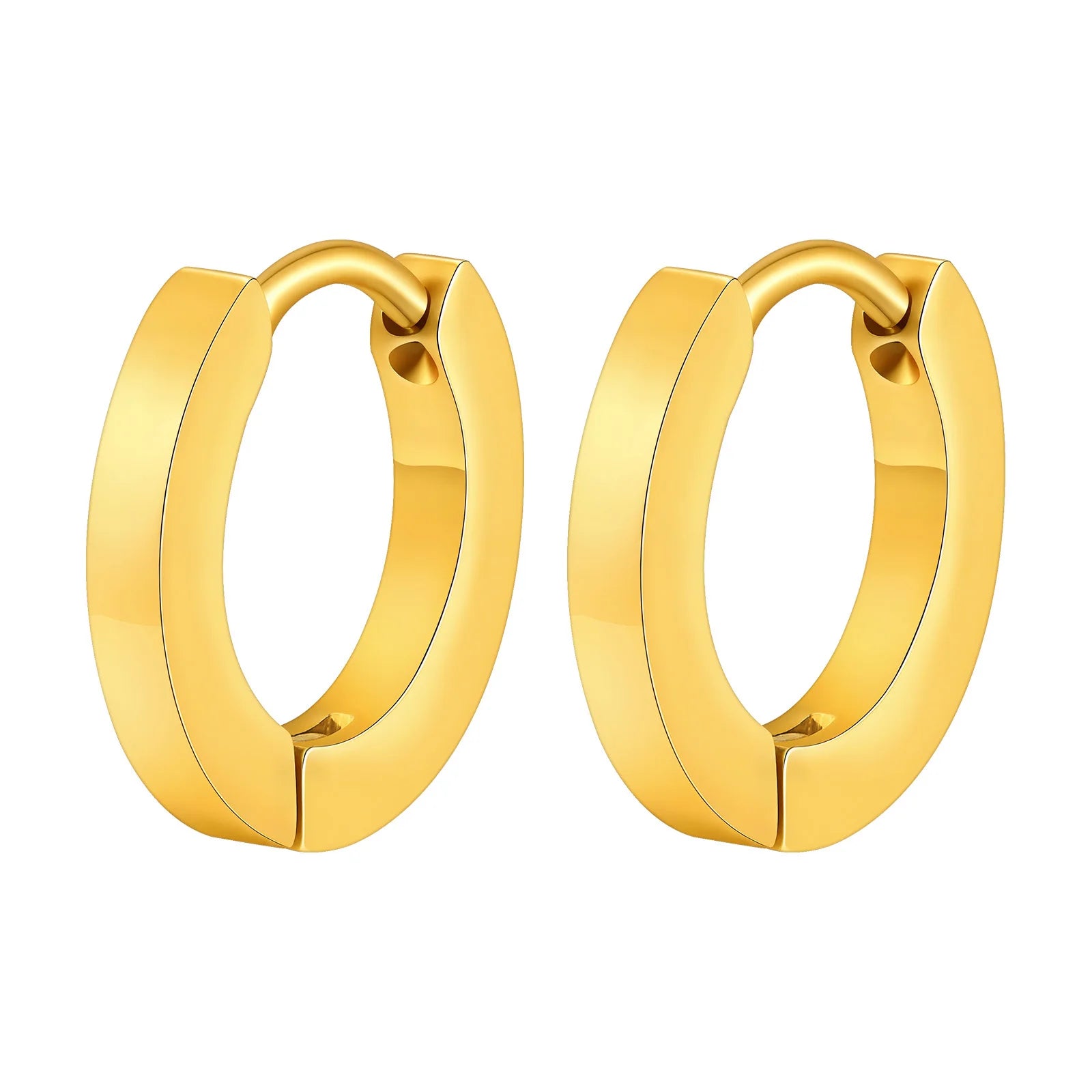 Vnox Small Hoop Huggie Earrings | Glossy Stainless Steel Minimalist Earrings for Wome lifestyle view