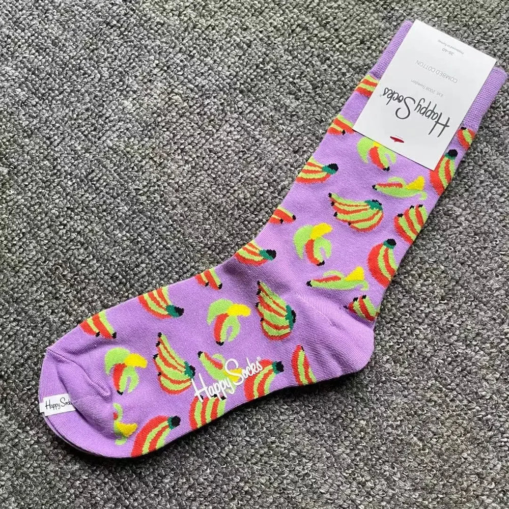 Multicoloured Socks Women Men Sports Socks Funky Dress Socks Casual Cotton alternate view