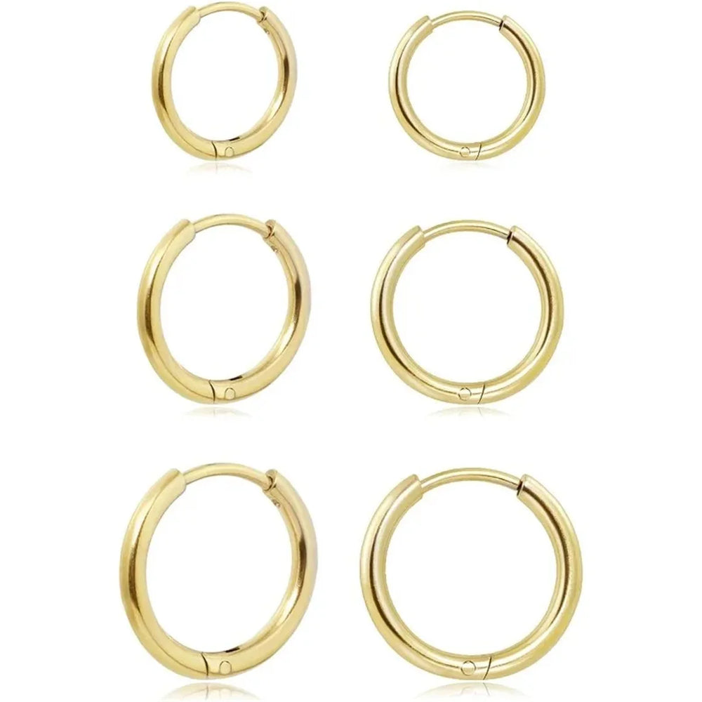 316L Stainless Steel Huggie Hoop Earrings | Hypoallergenic Cartilage Piercing Jewelry alternate view