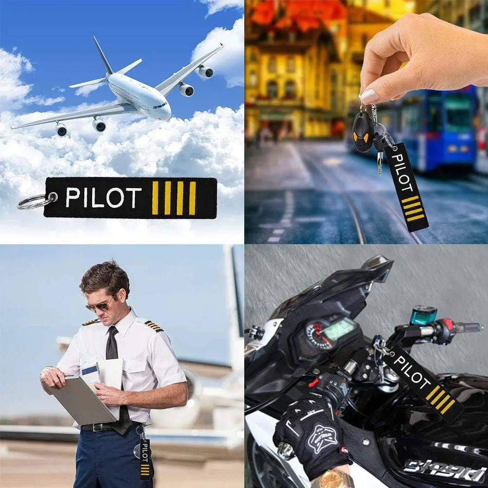 Pilot Lanyard 4 Stripes for Keys | Detachable Safety Buckle Traveler Keychain and Bag lifestyle view