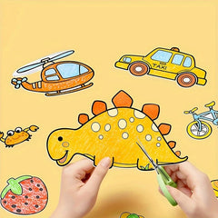 Children's Drawing Kit, 3m Long Doodle Paper Rolls, Doodle Scrolls, DIY Painting, Stim close-up view