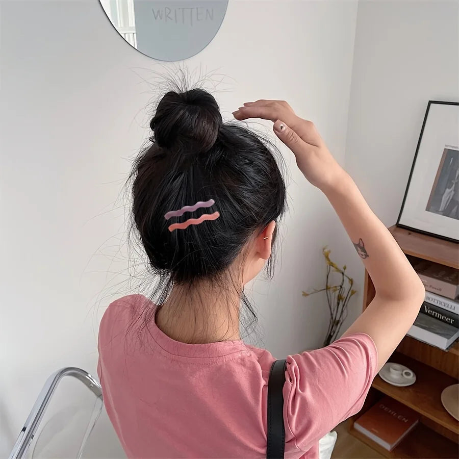 2pcs/set Cute Bobby Pins Acetate Hair Clip Side Pin Colorful Barrettes Lace Wave Geom lifestyle view