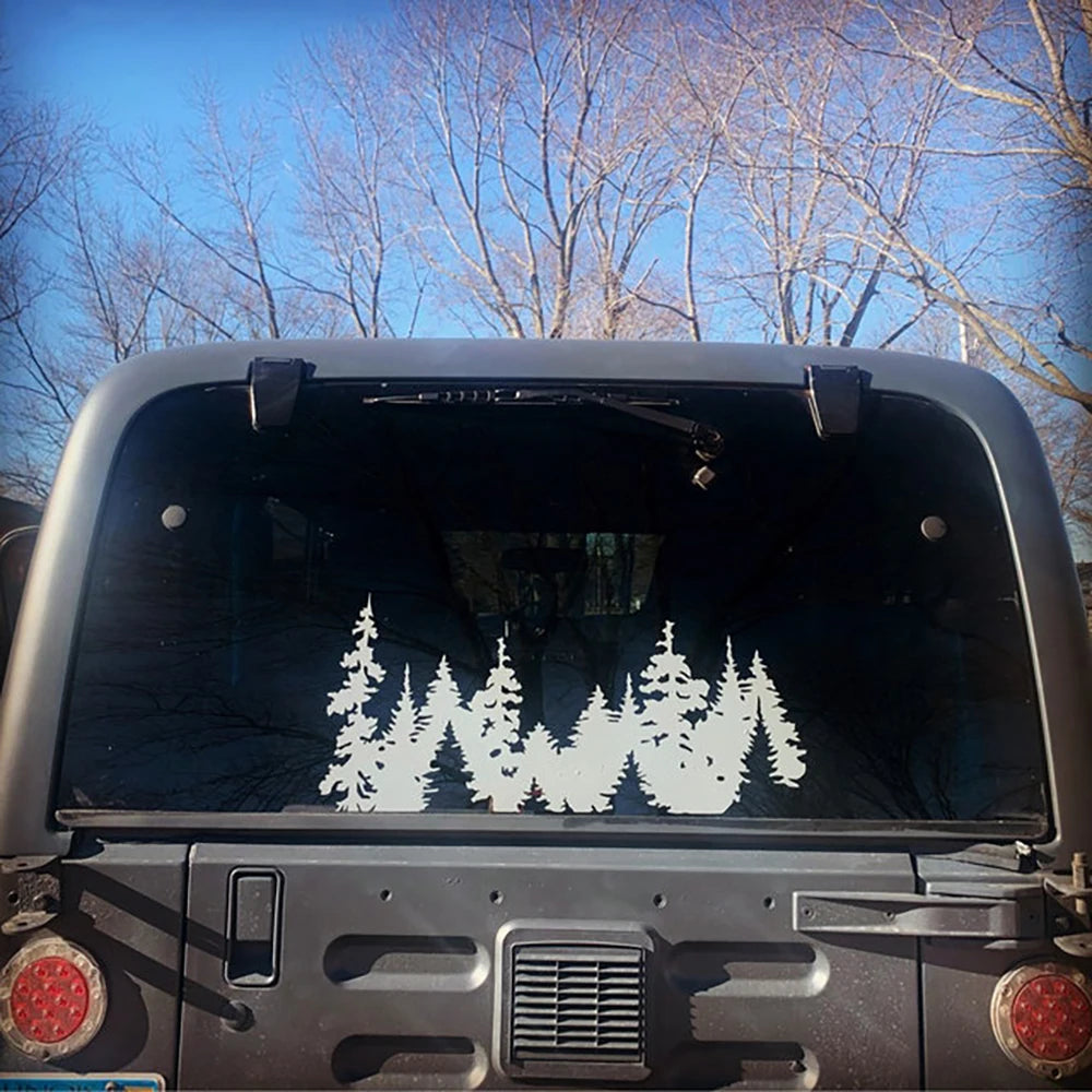Mountain Forest Trees Vinyl Sticker Decal | Nature Adventure Wall Art for Car Laptop Window