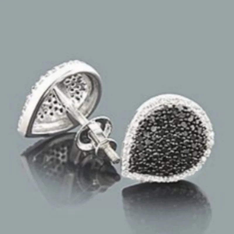 Square Cubic Zirconia Stud Earrings | Vintage Style for Women and Men close-up view