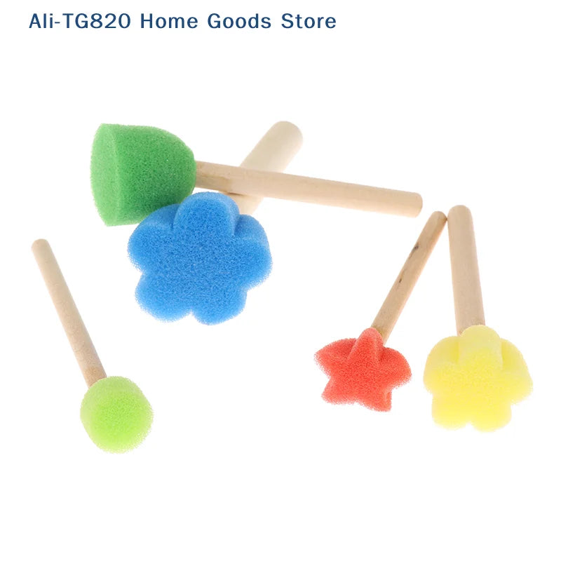 [TG820]Kids Toddler Sponge Stamp Brush Kits Flower Drawing Toys for Children Paint Ar lifestyle view